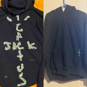 Travis Scott Cactus Jack PlayStation Motherboard Hoodie Black M Large Distressed